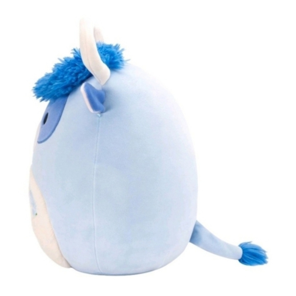 New Squishmallows 12" Bermayeh Blue Ball with Fuzzy White Belly and Flower Mediu - Picture 6 of 10